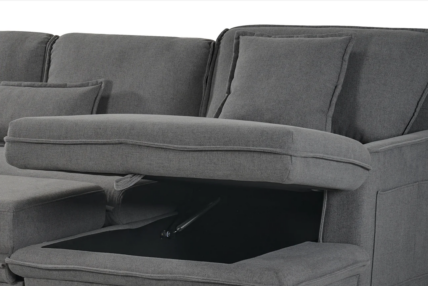 Fabric Linen Dark Grey Left Hand Facing Corner Sofa Bed